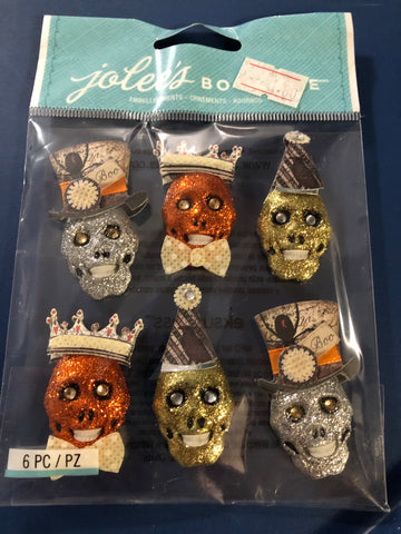 GLITTER SKULLS - Jolee's Boutique Stickers