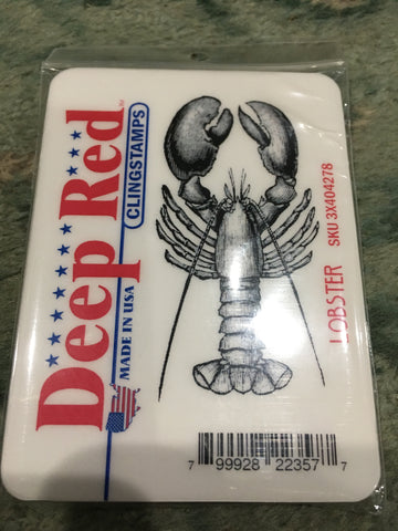LOBSTER -  DEEP RED RUBBER STAMPS