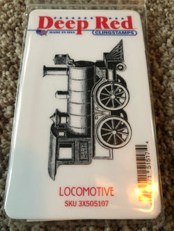 LOCOMOTIVE - DEEP RED RUBBER STAMPS