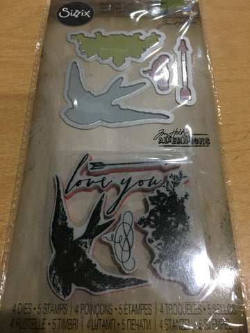 LOVE YOU (swallow bird) - Tim HOLTZ stamp die set