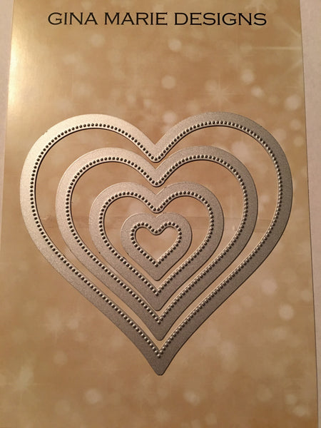 ‘ONLY’ PIERCE DOTS NESTED HEART DIE SET - Gina Marie Designs