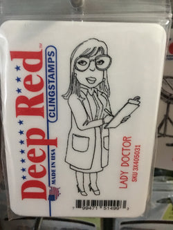 LADY DOCTOR - DEEP RED RUBBER STAMPS