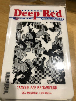 CAMOUFLAGE BACKGROUND - DEEP RED RUBBER STAMPS
