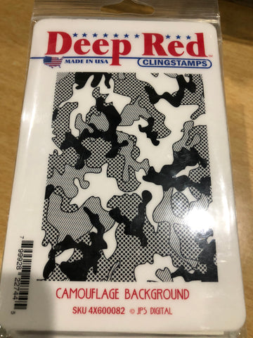 CAMOUFLAGE BACKGROUND - DEEP RED RUBBER STAMPS