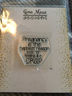 Single Sentiment Stamp - FUNNY PREGNANCY - Gina Marie Designs