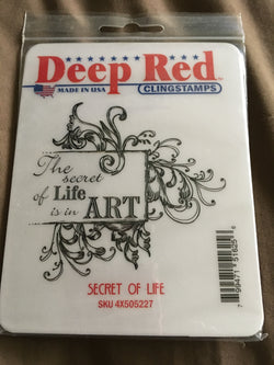 SECRET OF LIFE DEEP RED RUBBER STAMPS