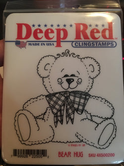 BEAR HUG - DEEP RED RUBBER STAMPS