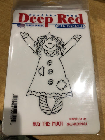 HUG THIS MUCH - DEEP RED RUBBER STAMPS