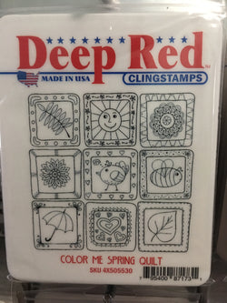 COLOR ME SPRING QUILT DEEP RED RUBBER STAMPS