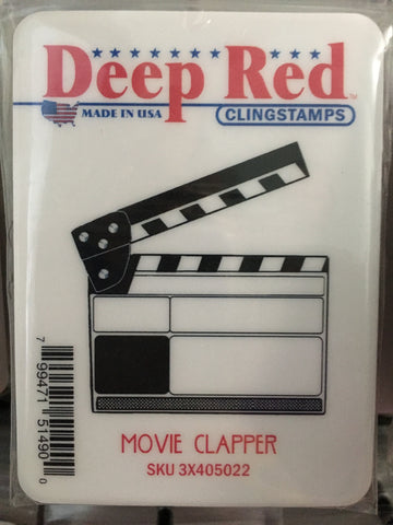 MOVIE CLAPPER - DEEP RED RUBBER STAMPS