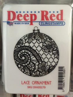 LACE ORNAMENT - DEEP RED RUBBER STAMPS