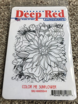 COLOR ME SUNFLOWER - DEEP RED RUBBER STAMPS