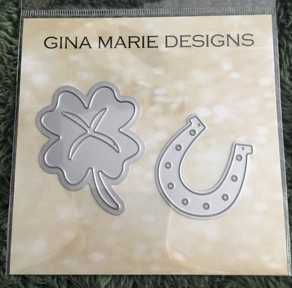 YEAR END SALE - ST PATRICKS HORSESHOE & CLOVER DIE SET - Gina Marie Designs