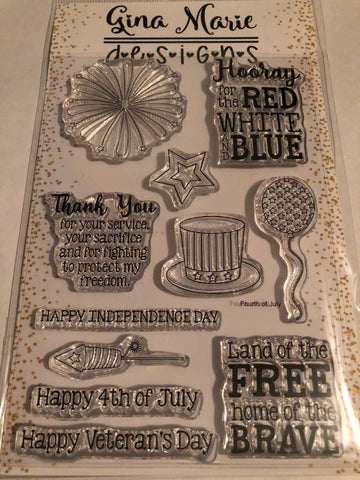 FOURTH OF JULY STAMP SET MILITARY - Gina Marie Designs