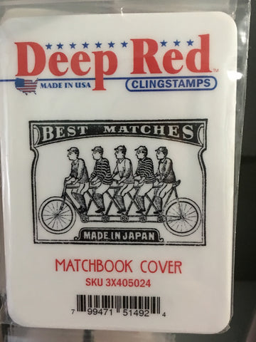 MATCHBOOK COVER - DEEP RED RUBBER STAMPS
