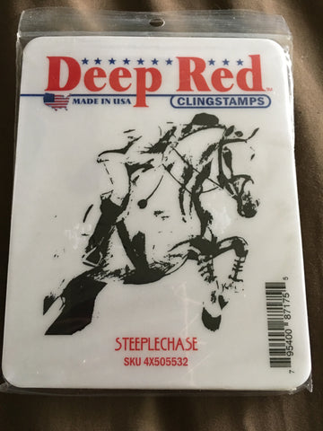 STEEPLECHASE DEEP RED RUBBER STAMPS