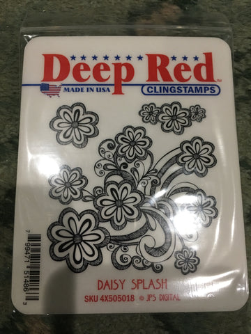 DAISY SPLASH - DEEP RED RUBBER STAMPS