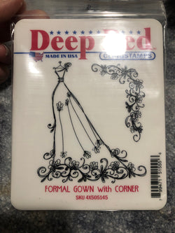 FORMAL GOWN WITH CORNER - DEEP RED RUBBER STAMPS