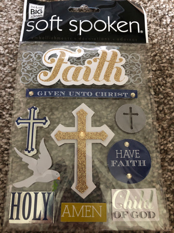 FAITH GIVEN ON TO CHRIST - me & my big ideas SOFT SPOKEN STICKERS