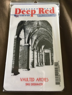 VAULTED ARCHES DEEP RED RUBBER STAMPS