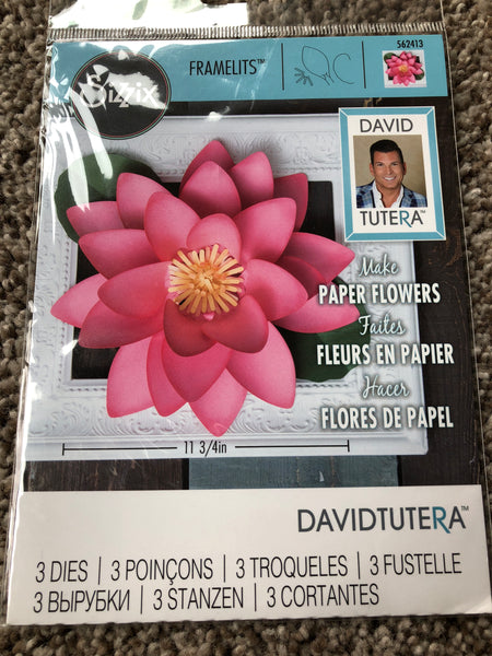 SIZZIX FRAMELITS DIE SET DAVID TUTERA PAPER FLOWERS - LARGE LOTUS