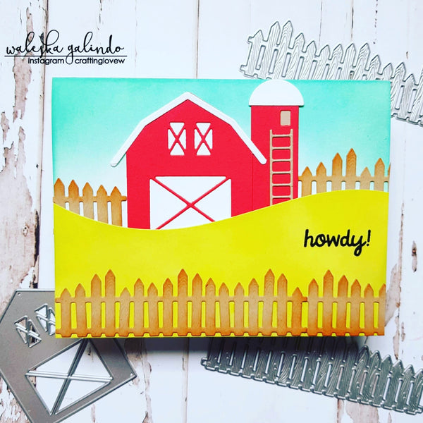 PICKET FENCES WITH WOOD GRAIN FINSH DIE SET - Gina Marie Designs