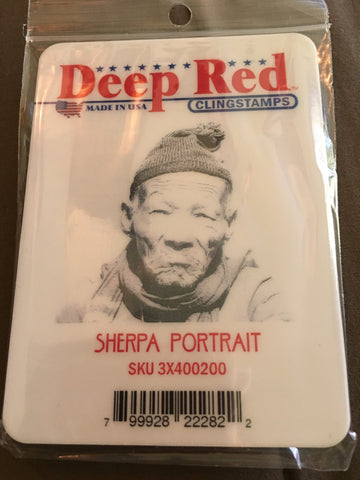 SHERPA PORTRAIT DEEP RED RUBBER STAMPS