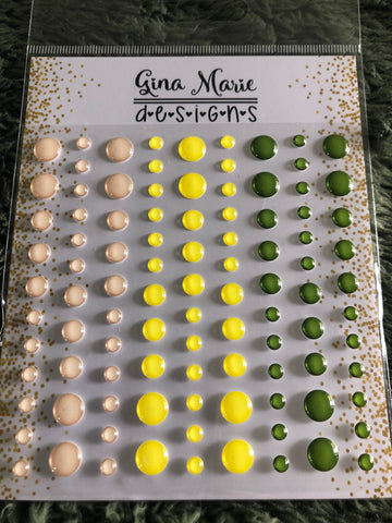 DANDELION DREAM CLEAR WITH COLOR STYLE ENAMEL DOTS - Gina Marie Designs
