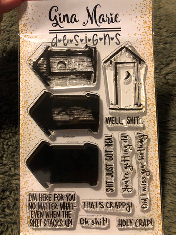 LAYERED OUTHOUSE STAMP SET - Gina Marie Designs