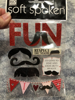 RESPECT THE STACHE - me & my big ideas SOFT SPOKEN STICKERS