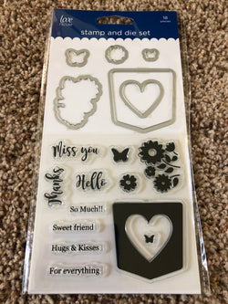 MISS YOU - LOVE NICOLE CLEAR CLING STAMPS & COORDINATING DIES