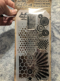 ABSTRACT - TIM HOLTZ CLEAR STAMPS AND STENCIL SET