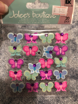 BRIGHT COLOR BUTTERFLIES REPEATS - Jolee's Boutique Stickers