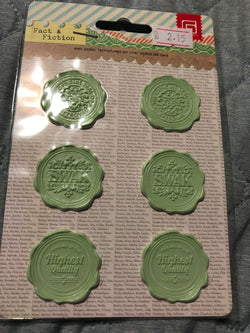 FACT & FICTION WAX SEALS - BASIC GREY