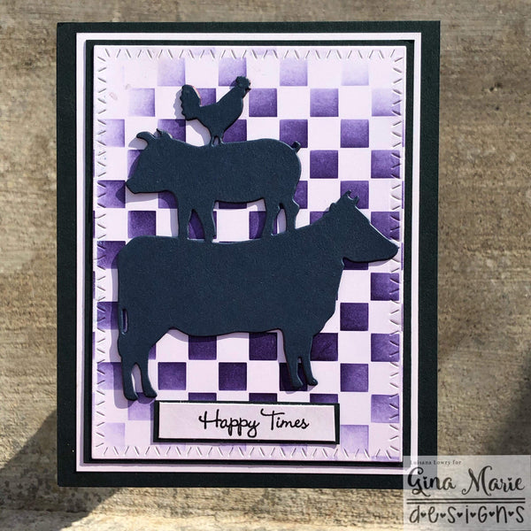 YEAR END SALE - CHECKER BOARD STENCIL - Gina Marie Designs