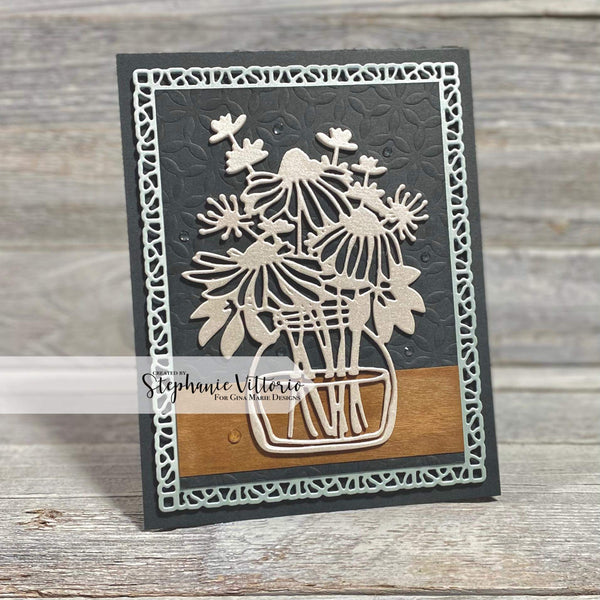 (back from retirement) STAINED GLASS RECTANGLE DIE - GINA MARIE DESIGNS