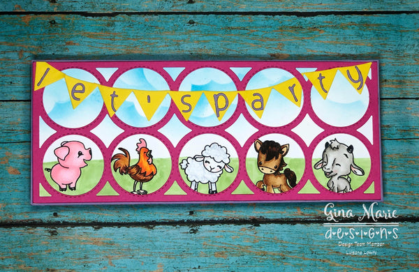 STITCHED CIRCLE PLATE BACKGROUND SLIMLINE SLIM LINE DIE SET - GINA MARIE DESIGNS