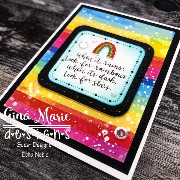 BIG AND LITTLE PIERCED CHAIN ROUND SQUARE LAYERED DIES - GINA MARIE DESIGNS