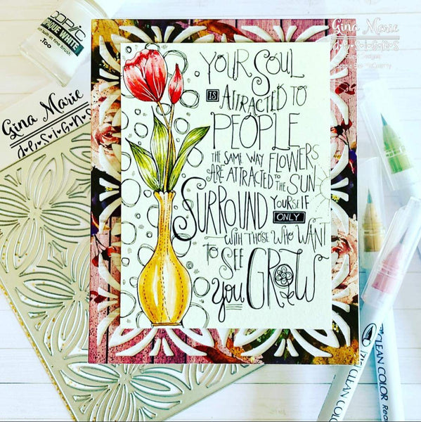 YEAR END SALE - FLOWER TILES BKGD DIE - Gina Marie Designs